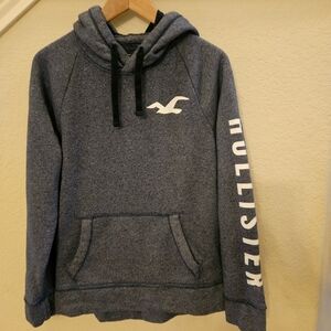HOLLISTER Hoodie Adult Blue Kangaroo Pocket Sleeve Small